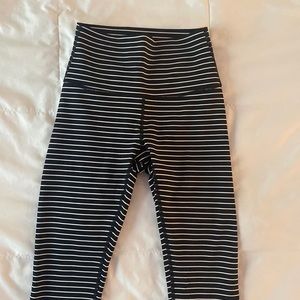 Lululemon Wunder Under Black and White Striped Leggings